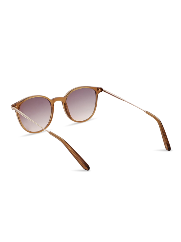 Brown Eclipse Round Sunglasses With Gradient Lenses