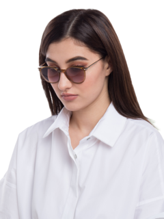 Brown Eclipse Round Sunglasses With Gradient Lenses