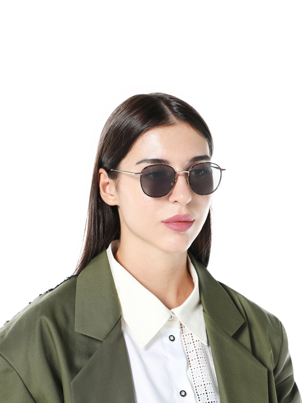 Multicolor Saddle Sunglasses With Black Tinted Lenses