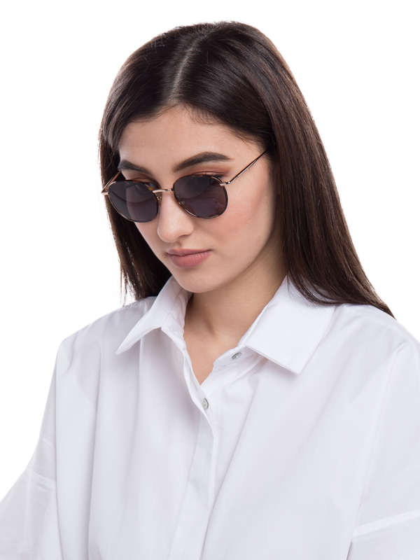 Multicolor Saddle Sunglasses With Black Tinted Lenses