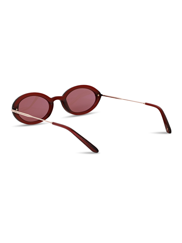 Burgundy California Oval Sunglasses With Light Red Tinted Lenses