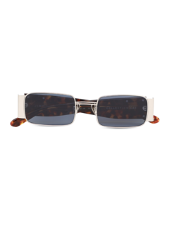 Multicolor Gingham Square Sunglasses With Blue Tinted Lenses