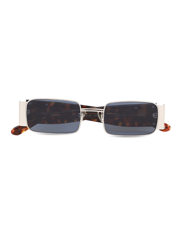 Multicolor Gingham Square Sunglasses With Blue Tinted Lenses