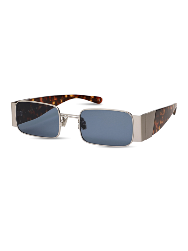 Multicolor Gingham Square Sunglasses With Blue Tinted Lenses