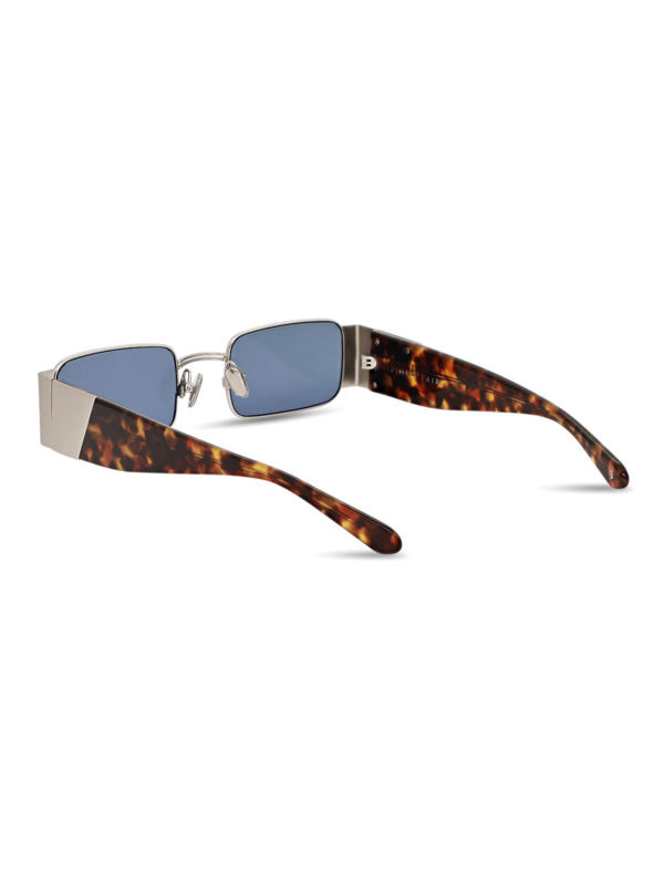 Multicolor Gingham Square Sunglasses With Blue Tinted Lenses
