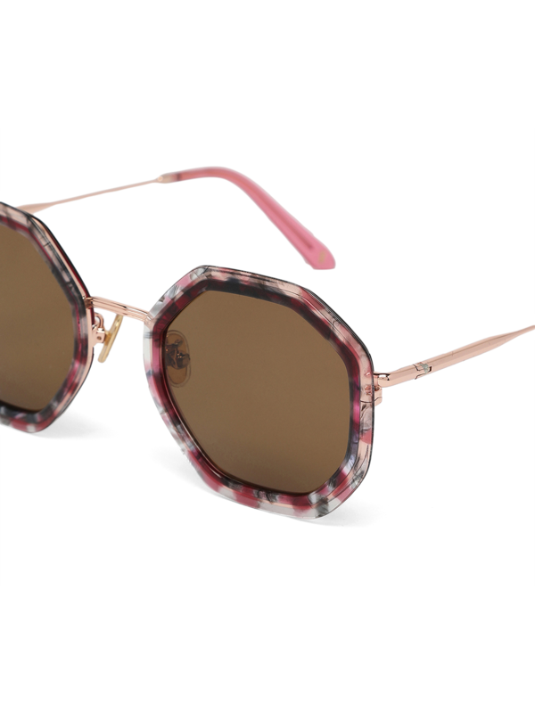 Pink Hexagonal Sunglasses