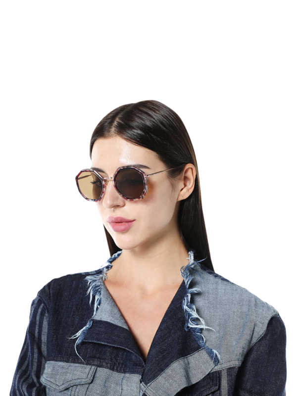 Pink Hexagonal Sunglasses