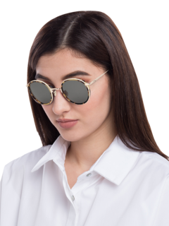 Tortoise Shell Erno Double Frame Sunglasses With Black Tinted Lenses