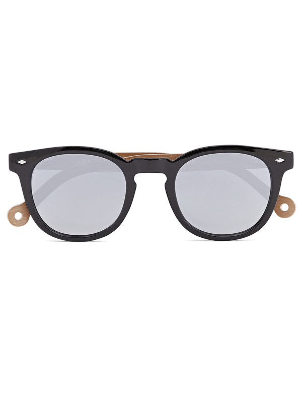 Two-Tone Thin-Rimmed Sunglasses with Grey Tinted Lenses