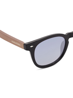 Two-Tone Thin-Rimmed Sunglasses with Grey Tinted Lenses