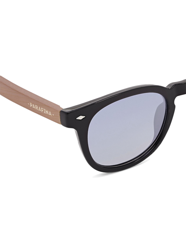 Two-Tone Thin-Rimmed Sunglasses with Grey Tinted Lenses