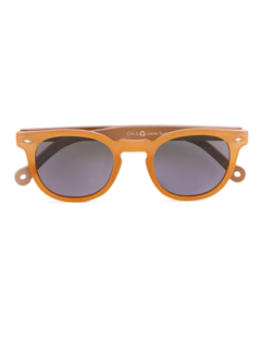 Two-Tone Thin-Rimmed Sunglasses with Grey Tinted Lenses