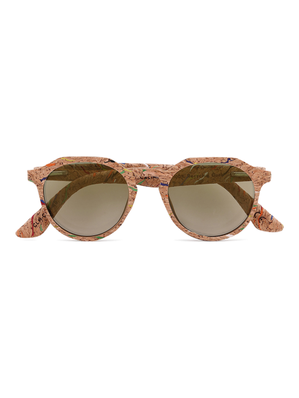 Masai Cork Polygonal Sunglasses with Paint Splash Effect