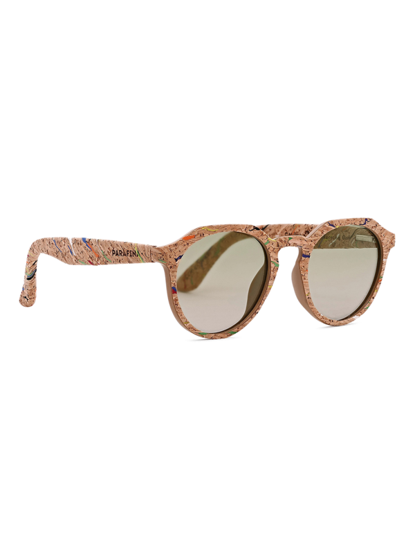 Masai Cork Polygonal Sunglasses with Paint Splash Effect
