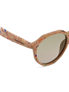Masai Cork Polygonal Sunglasses with Paint Splash Effect