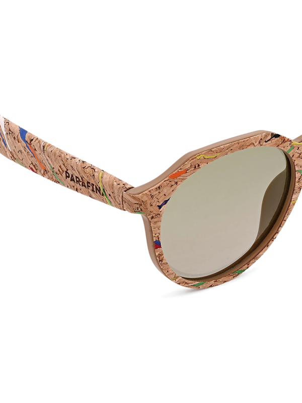 Masai Cork Polygonal Sunglasses with Paint Splash Effect