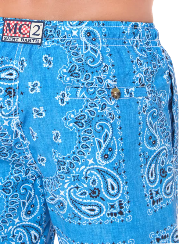 شورت سباحة بطبعة باندانا