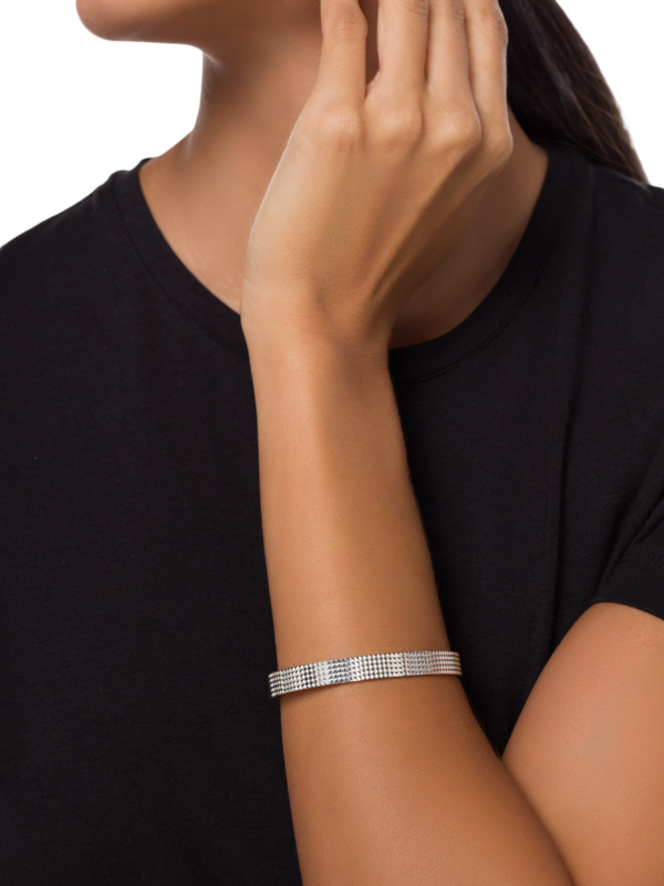 Guilloché Sterling Silver Ribbon Bracelet