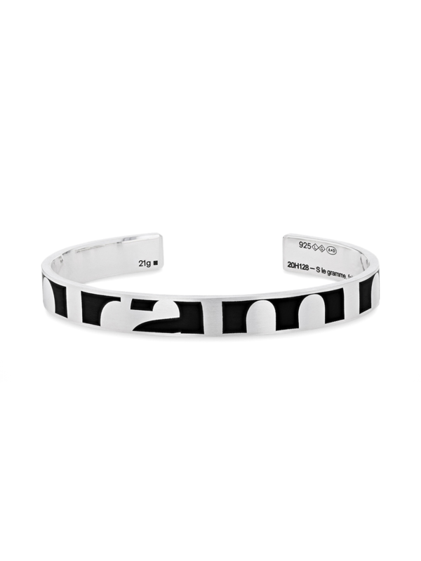 Sectioned Black Logo Bracelet