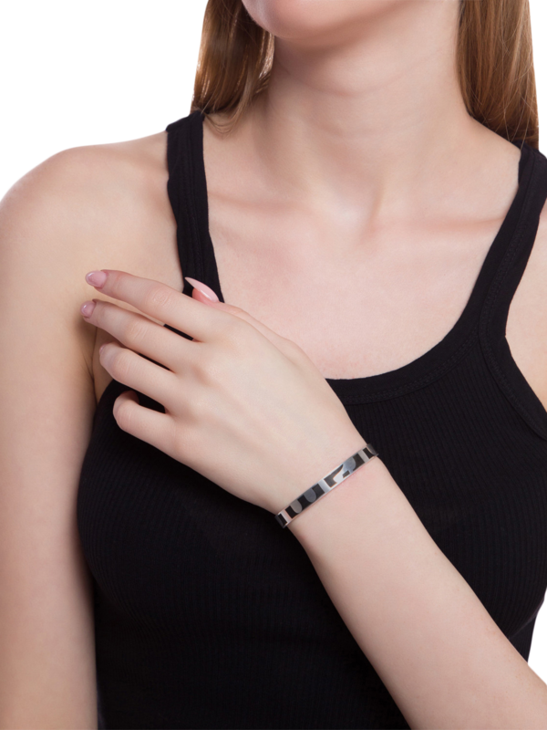 Sectioned Black Logo Bracelet