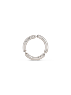 Silver Ring With Chain Link Detail