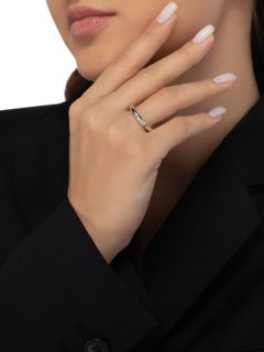 Silver Ring With Chain Link Detail