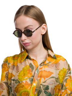 Dark Green Lenses with Octagon Shape Sunglasses