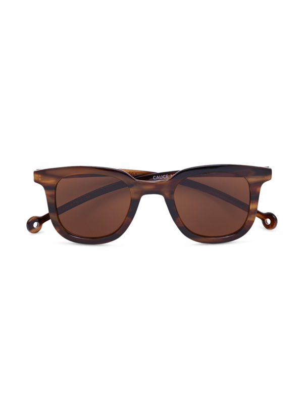 Wide Light Brown Tinted Sunglasses