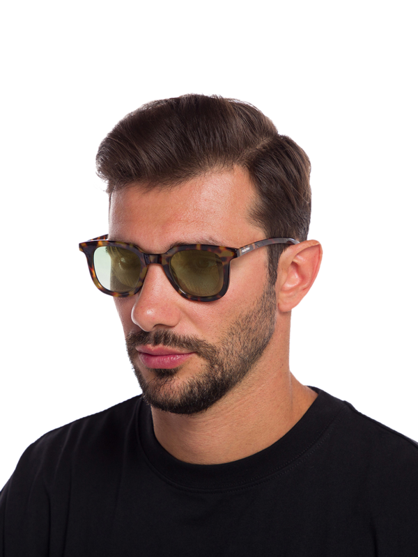 Thick-Rimmed Tortoise Shell Square Sunglasses
