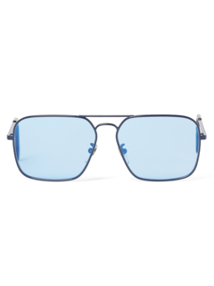 Metallic Blue Aviator Sunglasses