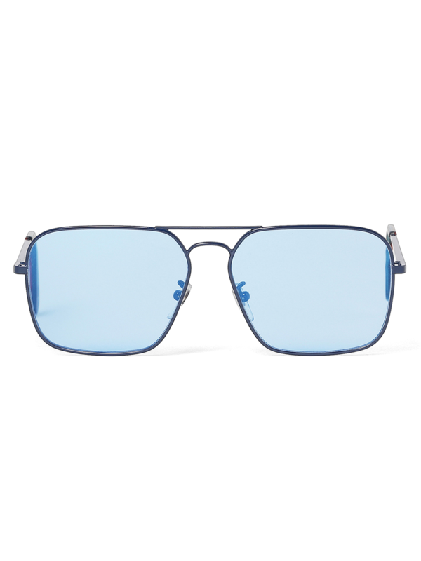 Metallic Blue Aviator Sunglasses