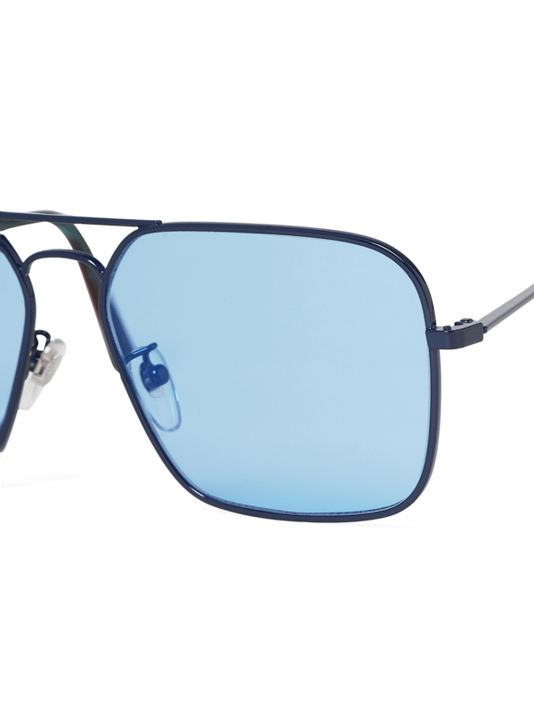 Metallic Blue Aviator Sunglasses