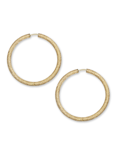 FLORENTINE FINISH LARGE THICK ROUND HOOP EARRINGS
