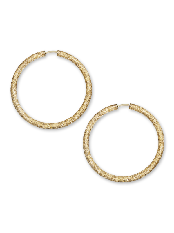 FLORENTINE FINISH LARGE THICK ROUND HOOP EARRINGS