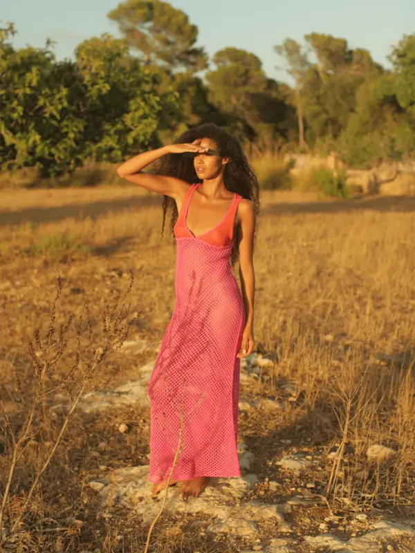 Crochet Colour-block Siren Dress