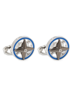 Rhodium/Blue Star Cufflinks