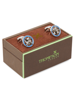 Rhodium/Blue Star Cufflinks