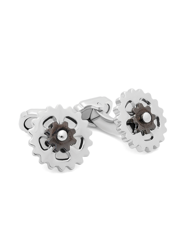 Cufflinks/Thomp/ White Bronze PlatingGunmetal gear in High P