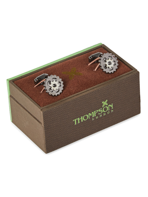 Gunmetal Round Cufflinks