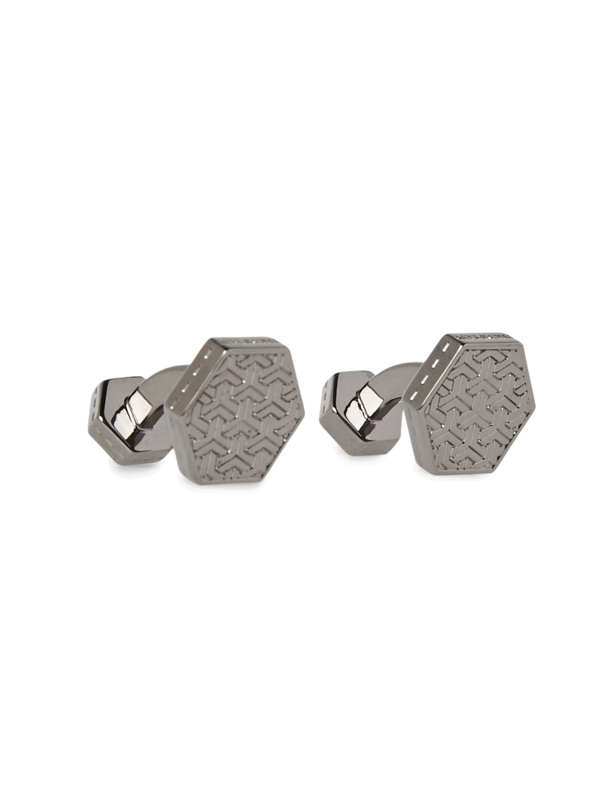 Silver Hexagonal Cufflinks