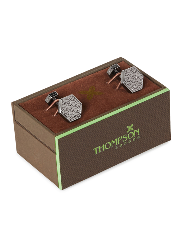 Silver Hexagonal Cufflinks