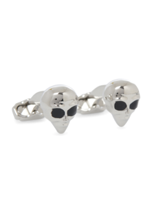 Silver-Toned Skull Cufflinks