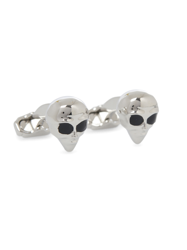 Silver-Toned Skull Cufflinks