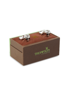 Silver-Toned Skull Cufflinks