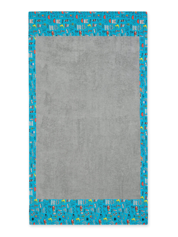 Greece I Love You Grey Head 2 Toe Beach Towel