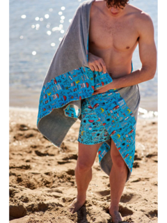 Greece I Love You Grey Head 2 Toe Beach Towel