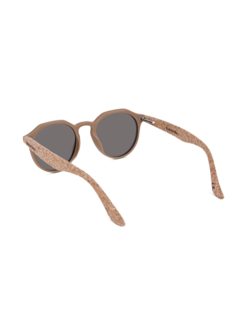 Camel-Colored Frames with Bright Blue Lenses Sunglasses