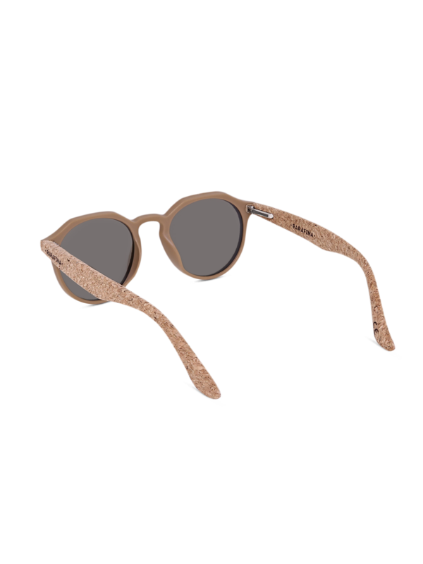 Camel-Colored Frames with Bright Blue Lenses Sunglasses