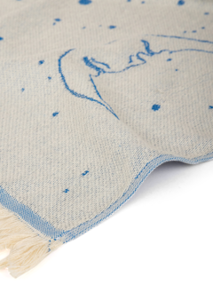 The Cosmos Eye Blue Feather Beach Towel
