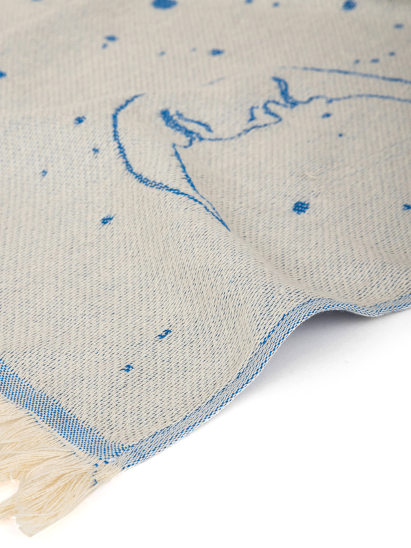 The Cosmos Eye Blue Feather Beach Towel